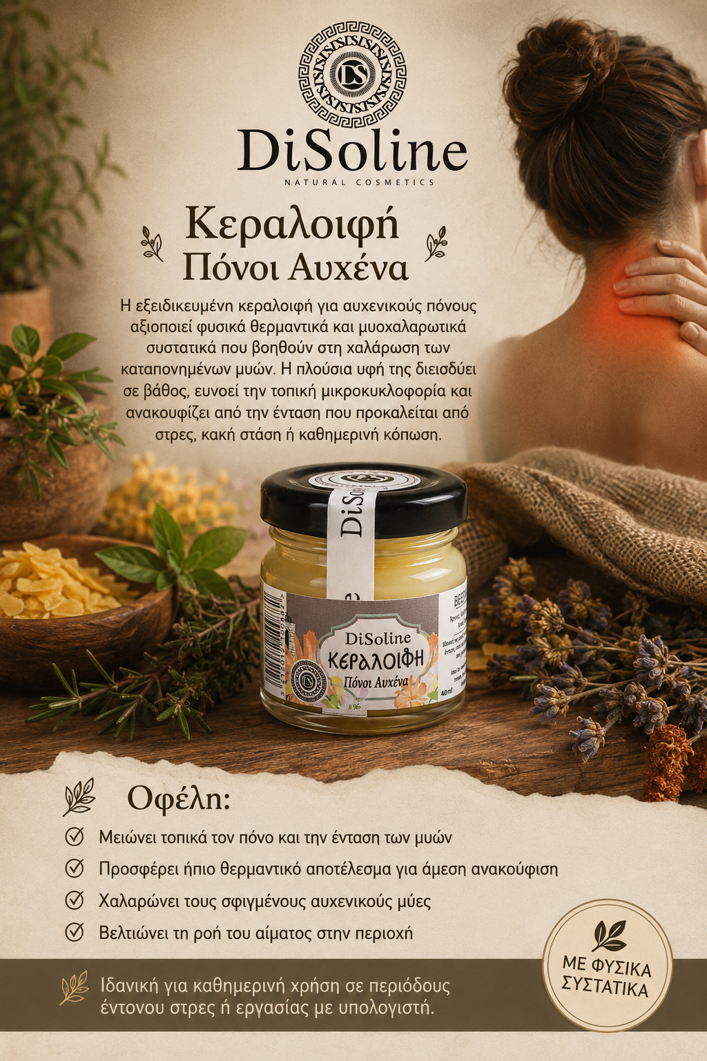 Κεραλοιφή για Πόνους Αυχένα 40ml